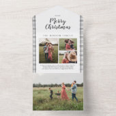 プレイドクリスマス炭4フォトホリデー オールインワン招待状 (内側)