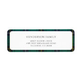 プレイドクリスマス素朴タータンチェック差出人住所 ラベル (正面)