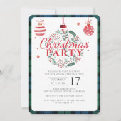 プレイドクリスマス・エレガント・キャンベルタータン・ホリデー 招待状 (正面)