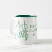 プレイドグリーンクリームスタータイポグラフィスレイオールデイ ツートーンマグカップ (正面左)