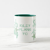 プレイドグリーンクリームスタータイポグラフィスレイオールデイ ツートーンマグカップ (中央)