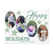 プレイドグリーンクリームスター4フォトハッピーホリデー