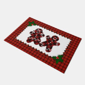 プレイドジンジャーブレッドマンと女性 ドアマット (アングル)