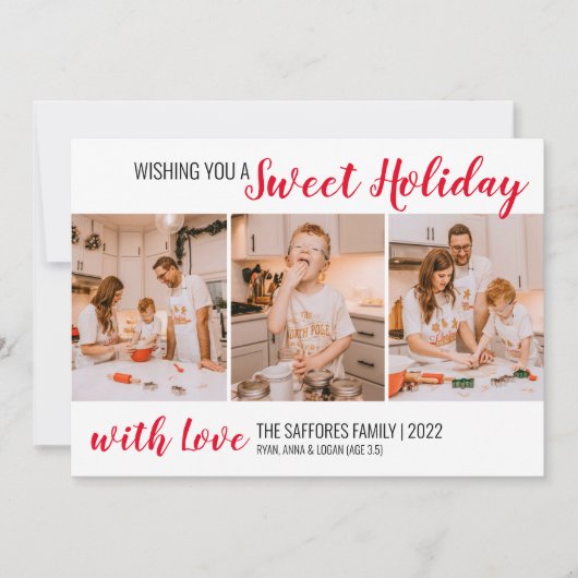 プレイドスウィートホリデークリスマスホリデーフォトカード シーズンカード (正面)