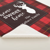 プレイドスウィートホームウォレスタータンチェック パーソナライズされた シェルパブランケット (3/4)