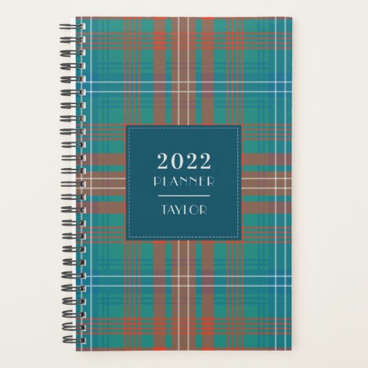 プレイドタータンチェッククラン市松模様にウィルソン2022 プランナー手帳 (正面)