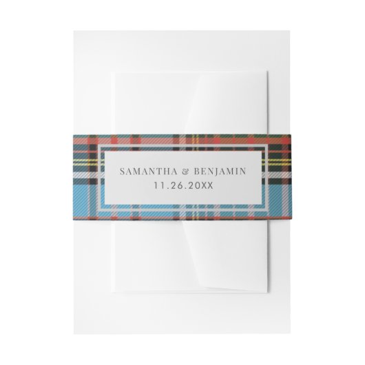 プレイドタータンチェッククラン素朴・結婚アンダーソンカスタム 招待状ベリーバンド (正面例)