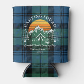 プレイドタータンチェックファミリーキャンピングスクワッドキャンベルレトロ 缶クーラー (正面)