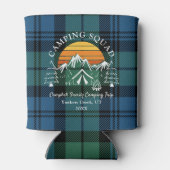 プレイドタータンチェックファミリーキャンピングスクワッドキャンベルレトロ 缶クーラー (裏面)