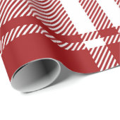 プレイドタータンチェックレッドホワイトホリデークリモダンスマス ラッピングペーパー (ロールコーナー)