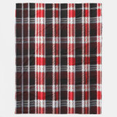 プレイドトレンディー抽象芸術レッドブラックコレクション フリースブランケット (正面)