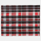 プレイドトレンディー抽象芸術レッドブラックコレクション フリースブランケット (正面(横))