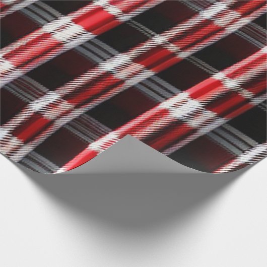 プレイドトレンディー抽象芸術レッドブラックコレクション ラッピングペーパー (角)