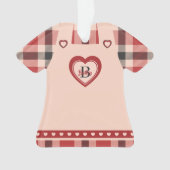 プレイドドレスハートフィギュアパーソナライズされた前 オーナメント (正面)