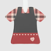 プレイドドレス&イチゴリパーソナライズされたア オーナメント (裏面)