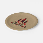 プレイドハッピーホリデーズクリスマスツリーズプレイドクラフト ペーパープレート (アングル)