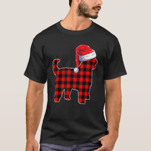 プレイドバッファローサンタゴールデンドゥードルアパレルクリスマ Tシャツ
