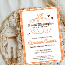 プレイドパターンカボチャその方法に秋ベビーシャワー