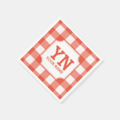 プレイドパターンモノグラムの名 スタンダードカクテルナプキン (角)