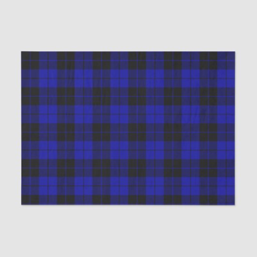 プレイドパターン黒と青のティッシュペーパー 薄葉紙 (正面)