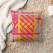 プレイドパターン(の模様が)あるイエローレッドクッション装飾用クッション クッション (ブランケット)