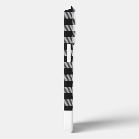 プレイドパーソナライズされたギンガム白黒モノグラム Case-Mate iPhoneケース (裏面 / 右)