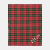 プレイドパーソナライズされたクランのカータータンチェックパターン フリースブランケット (正面)