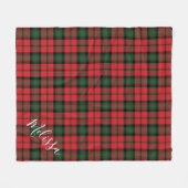プレイドパーソナライズされたクランのカータータンチェックパターン フリースブランケット (正面(横))