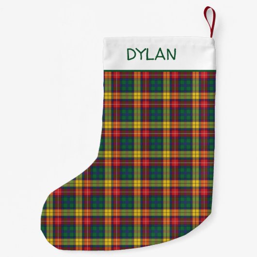 プレイドパーソナライズされたクランMacCullochタータンチェック スモールクリスマスストッキング (裏面)