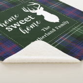 プレイドパーソナライズされたスウィートホームサザーランドタータンチェック シェルパブランケット (3/4)