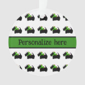 プレイドパーソナライズされたスコティ犬 オーナメント (正面)