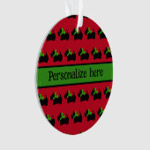 プレイドパーソナライズされたスコティ犬 オーナメント (正面)