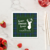 プレイドパーソナライズされたタータンチェッククランキャンベル軍隊 スタンダードカクテルナプキン (インサイチュ)