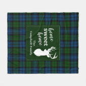 プレイドパーソナライズされたタータンチェッククランキャンベル軍隊 フリースブランケット (正面(横))