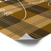 プレイドパーソナライズされたファミリ名ブラウン ポスター (角)