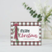 プレイドパーソナライズされたメリークリスマスカード シーズンカード (スタンド正面)