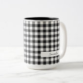 プレイドパーソナライズされた白黒ジンガ素朴ムママ ツートーンマグカップ (正面右)