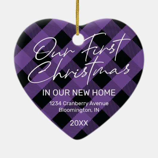 プレイドパープルニューホーム初めてのクリスマス セラミックオーナメント (裏面)