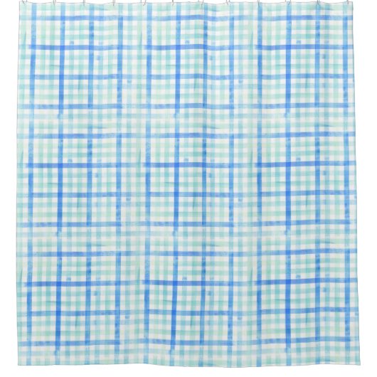 プレイドビーチコテージアットザショアウォーターストライプカラー シャワーカーテン (正面)