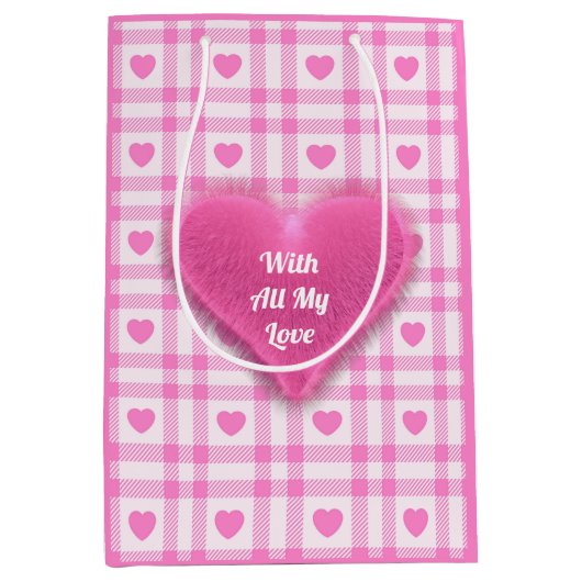 プレイドピモダンンクハートコレクション ミディアムペーパーバッグ (正面)