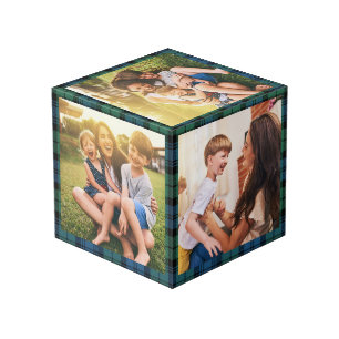 プレイドファミリーフォトコラージュクランキャンベルタータンチェック フォトキューブ