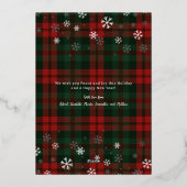 プレイドファミリーフォトスノーフレークスクリスマスシルバー 箔シーズンカード (裏面)