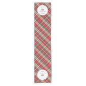 プレイドファームハウスレッドチェックメリー素朴クリスマス ショートテーブルランナー (正面)