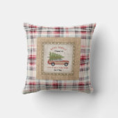 プレイドフェイクバーラップウッドパネルSUVクリスマスツリー クッション (裏面)