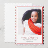 プレイドフレームファミリーフォトクリスマススカロップ (正面/裏面)