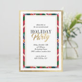 プレイドフレームホリデークリスマスパーティの招待状 招待状 (スタンド正面)