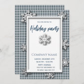 プレイドブルースノーフレーク・ホリデーパ企業のーティ 招待状 (正面/裏面)