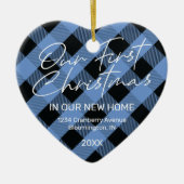 プレイドブルーニューホーム初めてのクリスマス セラミックオーナメント (正面)