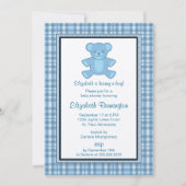 プレイドベアボパーソナライズされたーイベビーシャワー招待状 招待状 (正面)