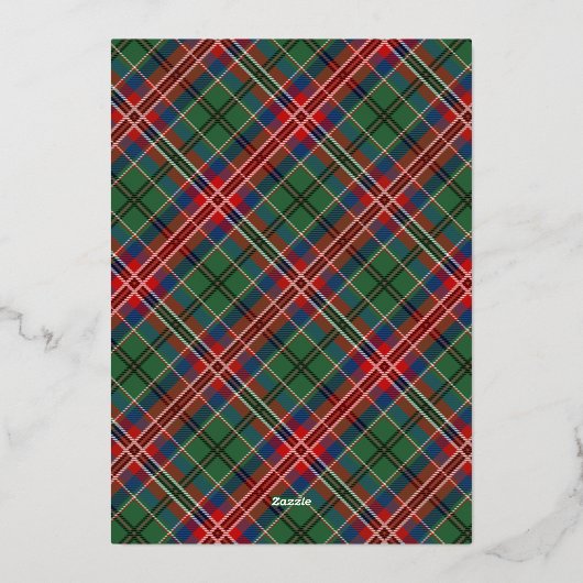 プレイドペットの写真マッカロックタータンチェックバラ金ゴールド 箔シーズンカード (裏面)